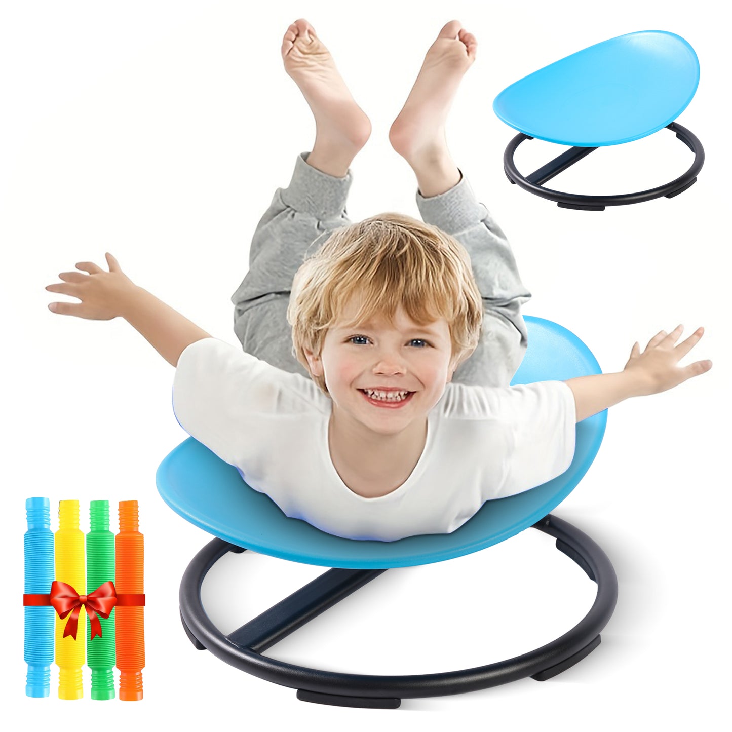 SHOLLIE Spinning Chair for Autism Kids - Sensory Chair for Sensory Spinning Seat Wobble Chair - Ideal for Autistic Children - All