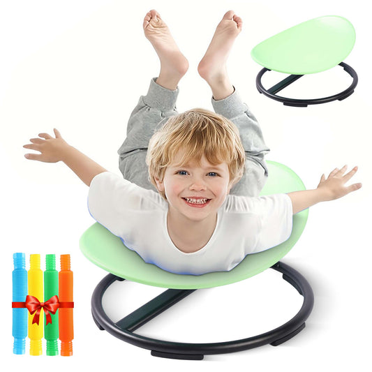 SHOLLIE Spinning Chair for Autism Kids - Sensory Chair for Sensory Spinning Seat Wobble Chair - Ideal for Autistic Children - Green