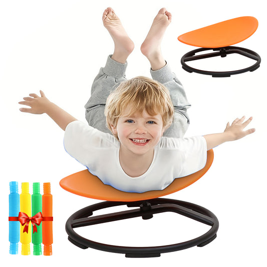 SHOLLIE Spinning Chair for Autism Kids - Sensory Chair for Sensory Spinning Seat Wobble Chair - Ideal for Autistic Children - Orange